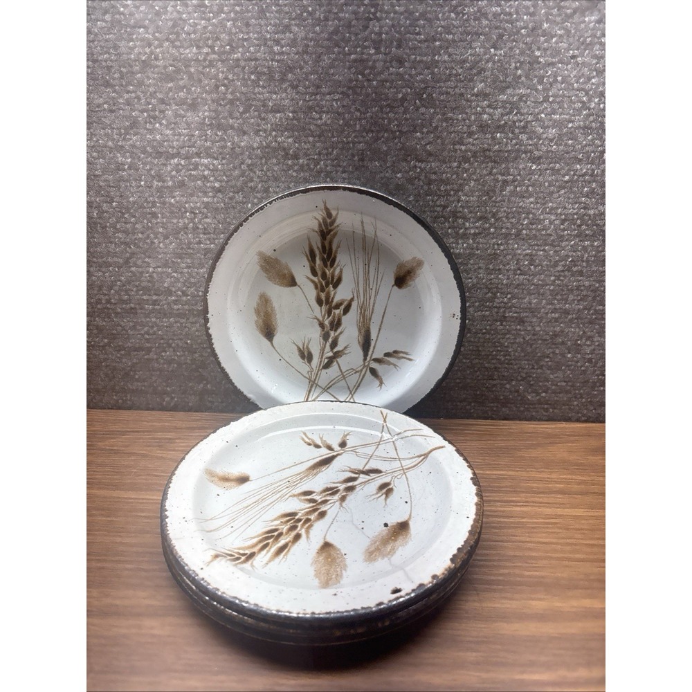 (4) Midwinter Stonehenge WILD OATS 7" Dessert/Bread Plates Stoneware England EUC